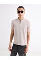 Polo Cuello Mao Con Botonadura  Para Hombre Taupe Seven Seven de Seven Seven