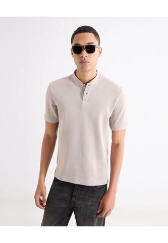 Polo Cuello Mao Con Botonadura  Para Hombre Taupe Seven Seven Seven Seven