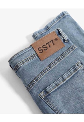 Jean Slim Fit Tono Claro Lavado  Para Hombre Azul Seven Seven