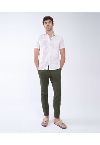 Camisa Para Hombre Manga Corta  Color Camel Marca Seven Seven #45011922 Seven Seven