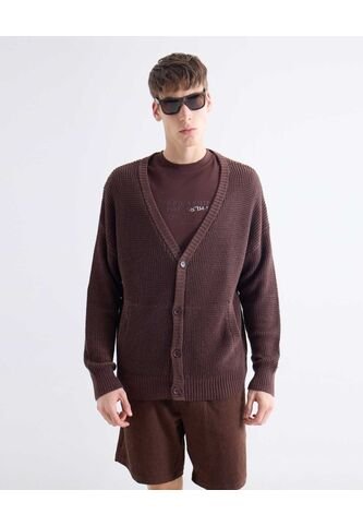 Saco  Para Hombre Cardigan Color Café Marca Seven Seven #45330266 Seven Seven