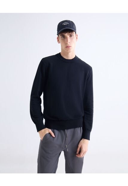 Saco  Para Hombre Cuello Redondo Color Negro Marca Seven Seven #45330254