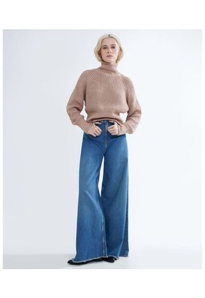 Saco Para Mujer Cuello Alto O Cuello Tortuga Color Cafe  Marca Seven Seven #28330630