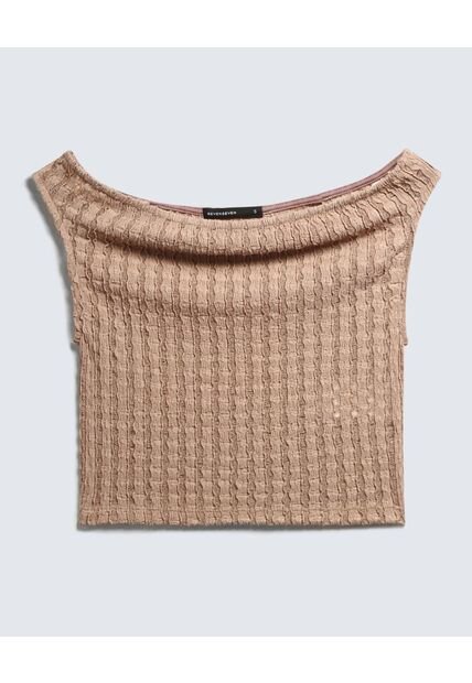 Camiseta Para Mujer Manga Larga Color Cafe Claro Marca Seven Seven #28096132