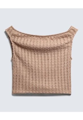 Camiseta Para Mujer Manga Larga Color Cafe Claro Marca Seven Seven #28096132