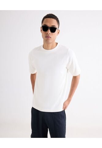 Camiseta  Para Hombre Manga Corta Cuello Redondo Color Marfil Marca Seven Seven #45092809 Seven Seven