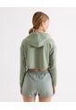 Hoodie Crop Top Básico  Para Mujer Verde Seven Seven de Seven Seven