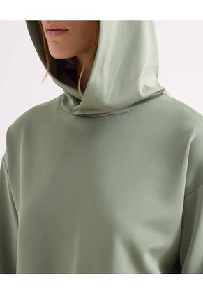 Hoodie Crop Top Básico  Para Mujer Verde Seven Seven