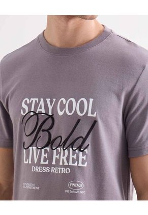 Camiseta Para Hombre Manga Corta Cuello Redondo Color Morado Marca Seven Seven #45092745