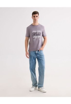 Camiseta Para Hombre Manga Corta Cuello Redondo Color Morado Marca Seven Seven #45092745