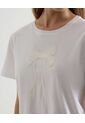 Camiseta Holgada Con Bordado  Para Mujer Crudo Seven Seven de Seven Seven