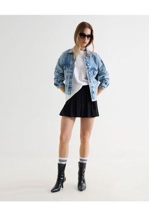 Camiseta Holgada Con Bordado  Para Mujer Crudo Seven Seven