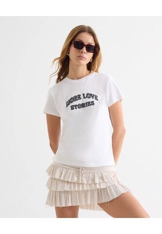 Camiseta Estampada Oversize  Para Mujer Crudo Seven Seven Seven Seven