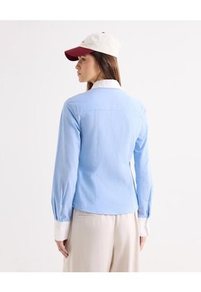 Blusa Camisera Bicolor Para Mujer Azul Seven Seven