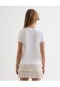 Camiseta Estampada Oversize  Para Mujer Crudo Seven Seven de Seven Seven