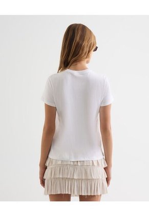 Camiseta Estampada Oversize  Para Mujer Crudo Seven Seven