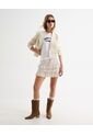 Camiseta Estampada Oversize  Para Mujer Crudo Seven Seven de Seven Seven