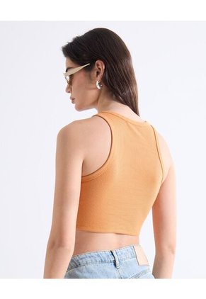 Crop Top Tejido Para Mujer Naranja Seven Seven
