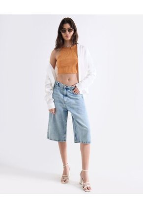 Crop Top Tejido Para Mujer Naranja Seven Seven