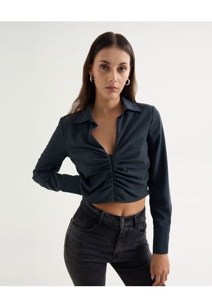 Blusa Para Mujer Manga Larga Color Azul Marca Seven Seven #28124037