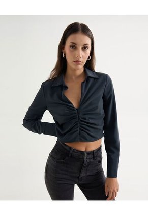 Blusa Para Mujer Manga Larga Color Azul Marca Seven Seven #28124037