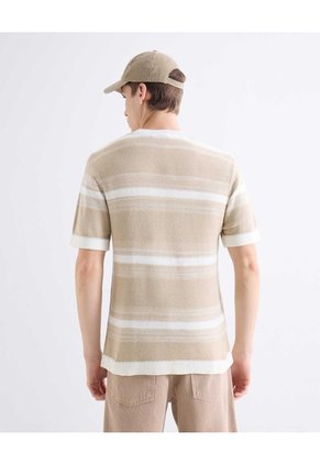 Camiseta En Tricot  Para Hombre Beige Seven Seven