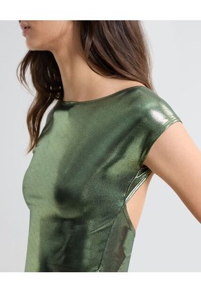 Camiseta Para Mujer Manga Corta Color Verde Oscuro Marca Seven Seven #28096109