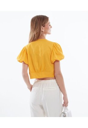 Blusa Para Mujer Manga Corta Color Amarillo Marca Seven Seven #28123791