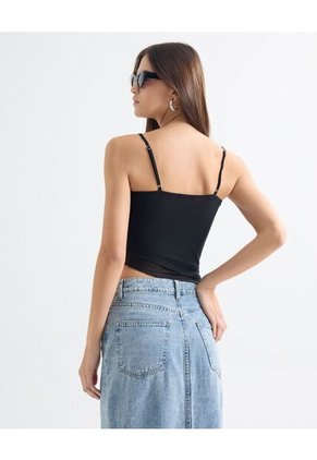 Camiseta Para Mujer Manga Sisa Moda Color Negro Marca Seven Seven #28096228