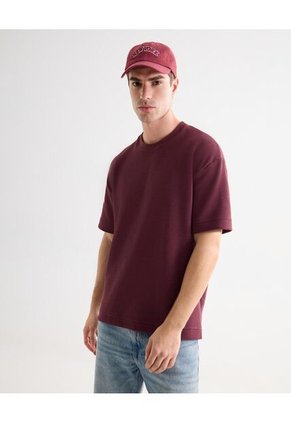 Camiseta Para Hombre Manga Corta Cuello Redondo Color Vino Marca Seven Seven #45092752