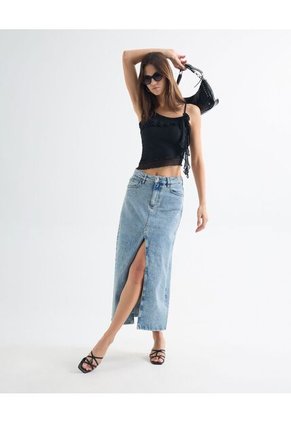 Camiseta Para Mujer Manga Sisa Moda Color Negro Marca Seven Seven #28096228