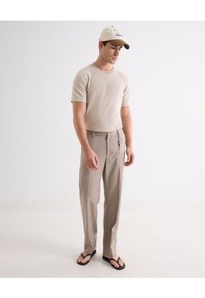 Camiseta Para Hombre Manga Corta Cuello Redondo Color Beige Marca Seven Seven #45092775