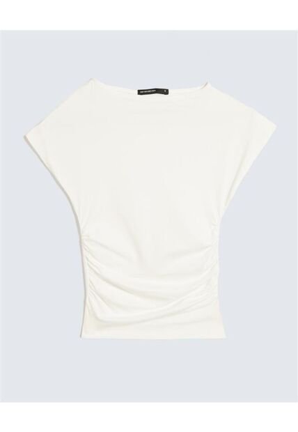 Camiseta Para Mujer Manga Corta Cuello Redondo Color Marfil Marca Seven Seven #28096256