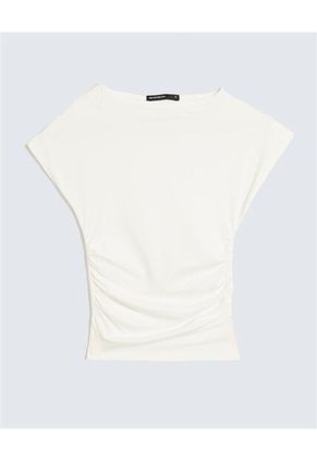 Camiseta Para Mujer Manga Corta Cuello Redondo Color Marfil Marca Seven Seven #28096256