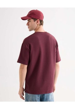 Camiseta Para Hombre Manga Corta Cuello Redondo Color Vino Marca Seven Seven #45092752