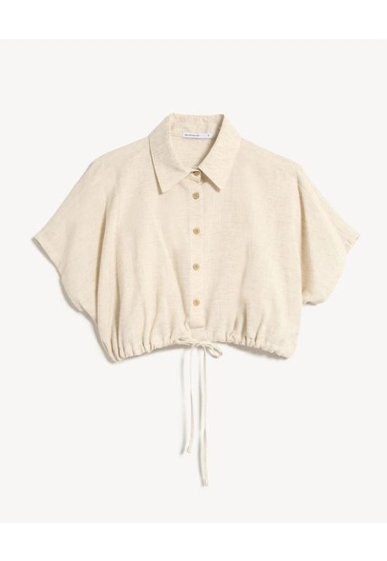Blusa Crop Con Botones  Para Mujer Crudo Seven Seven