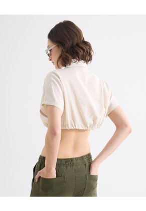 Blusa Crop Con Botones  Para Mujer Crudo Seven Seven
