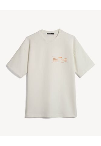 Camiseta Para Hombre Manga Corta Cuello Redondo Color Marfil Marca Seven Seven #45092804 Seven Seven