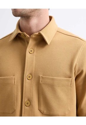 Camisa Para Hombre Manga Larga Color Mostaza Marca Seven Seven #45012091