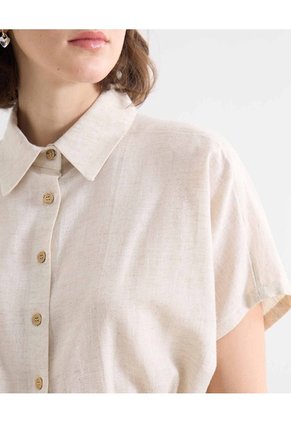 Blusa Crop Con Botones  Para Mujer Crudo Seven Seven