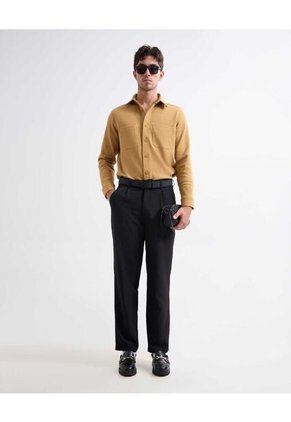 Camisa Para Hombre Manga Larga Color Mostaza Marca Seven Seven #45012091