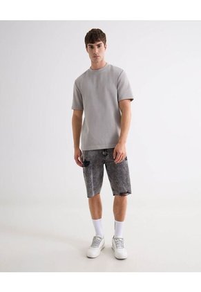 Camiseta Para Hombre Manga Corta Cuello Redondo Color Gris Marca Seven Seven #45092840