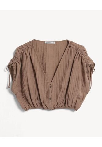 Blusa Para Mujer Manga Corta Color Arena Marca Seven Seven #28124056 Seven Seven