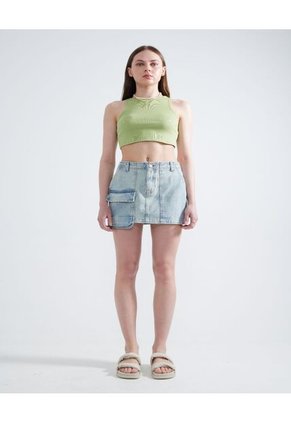 Falda En Denim  Para Mujer Azul Seven Seven