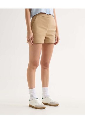 Short Casual Con Bolsillos  Para Mujer Beige Seven Seven