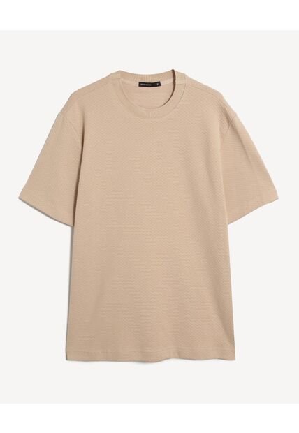 Camiseta Para Hombre Manga Corta Cuello Redondo Color Beige Marca Seven Seven #45092852