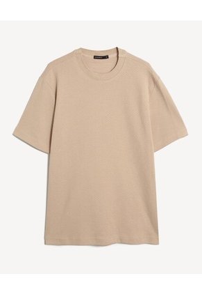 Camiseta Para Hombre Manga Corta Cuello Redondo Color Beige Marca Seven Seven #45092852