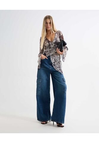 Jean Para Mujer Wide-Leg Color Azul Medio Marca Seven Seven #28160882 Seven Seven