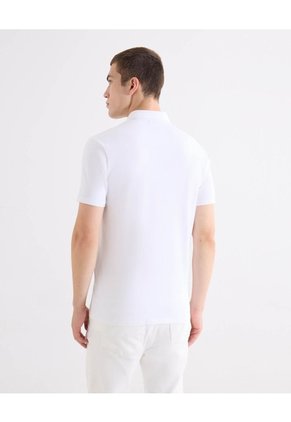 Polo Regular Tipo Jersey Para Hombre Blanco Seven Seven