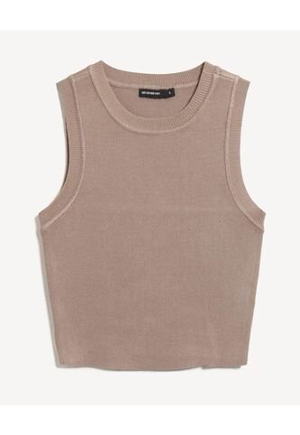 Camiseta Para Mujer Manga Sisa Cuello Redondo Color Taupe Marca Seven Seven #28096459 Seven Seven